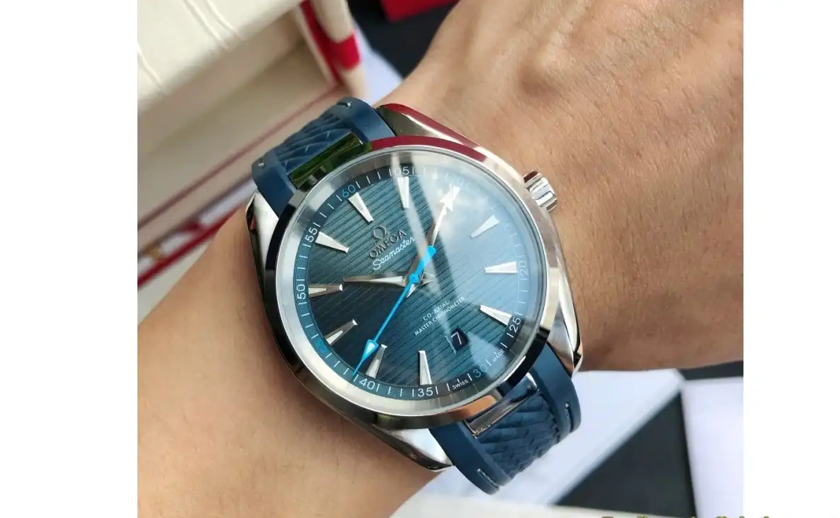 MY8215+Free Dial Bracelet SS Aqua Terra 41mm Blue GDF 150M 0510